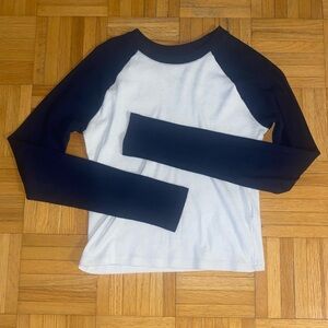 Women’s HOLLISTER Raglan Long Sleeve Shirt - Navy & White